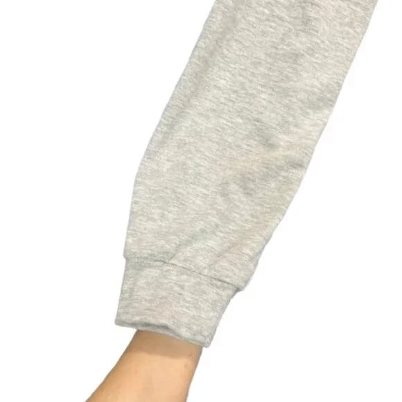 🤍 A Love Story Rhinestone Light Gray Long Sleeve Cropped Sweatshirt – Size XL - Picture 6 of 8